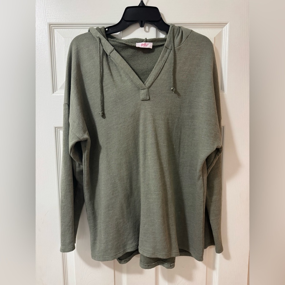 Olive Green Hoodie Top